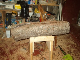 small apple log for woodturning