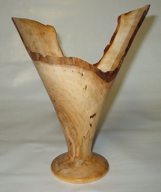 finished wood vase 