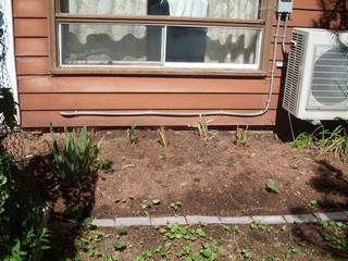 a garden bed with a compressor for the heat pump 