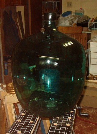  large, glass bottle in gorgeous green