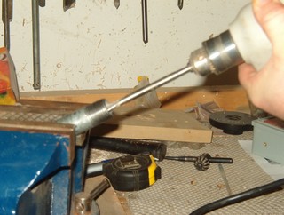 woodturning tip, widening handle channel