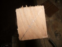 wood turning blank, marked