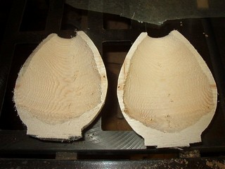 hollow form cut in two 