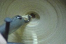 lathe cut from drilled hole