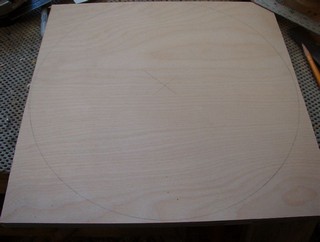 a large circle in plywood for home made jaws