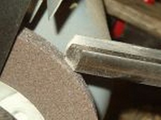 gouge lathe tool sharpening closeup
