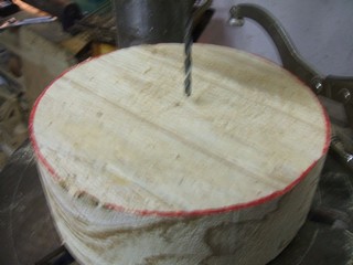 base in preparation for the screw chuck
