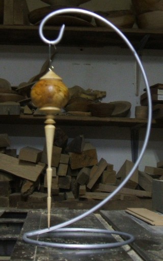 wood turned combination of ball and icicle  