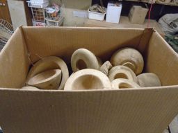   A box of miscellaneous small, woodturning projects.  