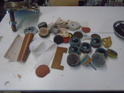 	All sorts of sanding stuff from a drawer.	