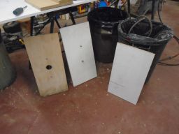 	two jigs for the drill press and one for the bandsaw	