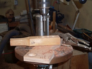 a pen trimmer is put into the drill press