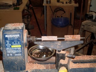 adding the second bushing and pen blank