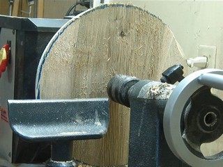 the piece is reversed in the lathe