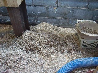 a pile of shavings after a bit of time at the lathe