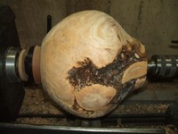 wood turning project: remounted