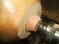 woodturning project: removing the glue block