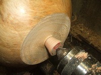 wood turning project: glue block center cone
