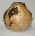 wodturning hollow vessel: burl surface