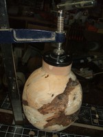 wood lathe technique: epoxy glue block