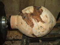 wood turning project: remounting burl