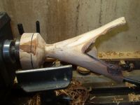 birch wood vase in progress